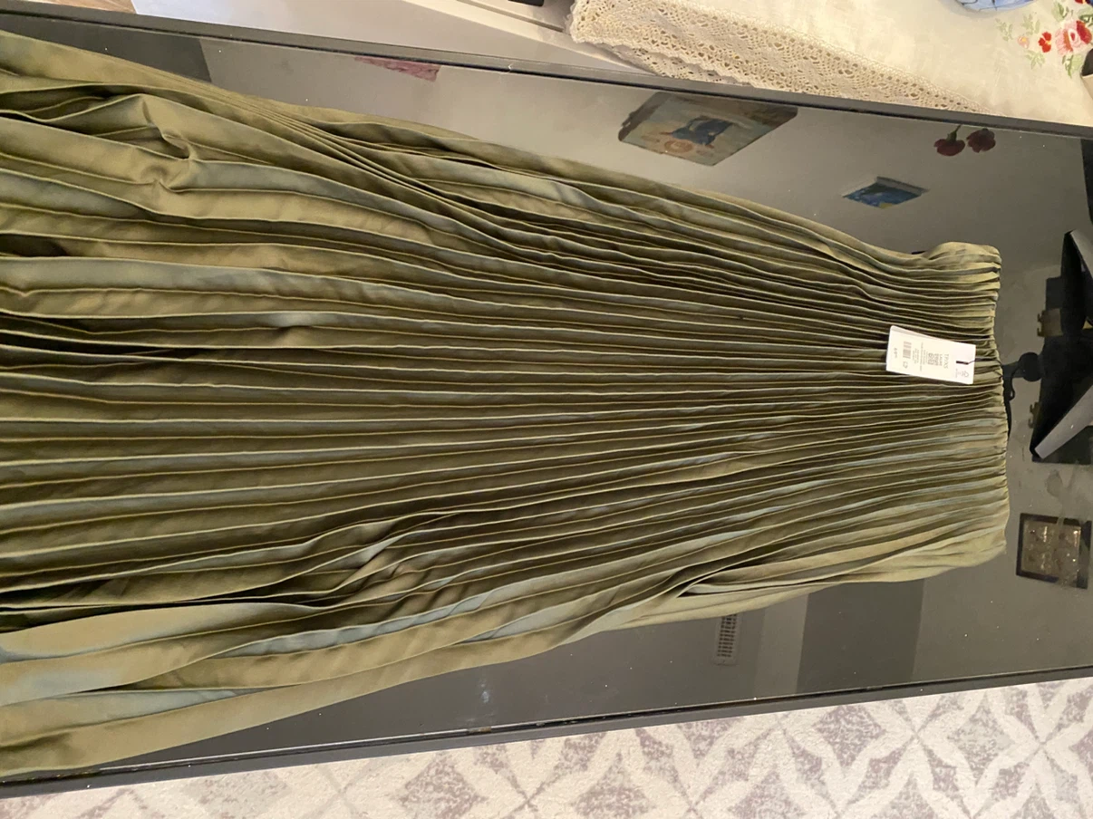 Dynamite LAURE Pleated Ankle Skirt Olive XS - photo 3