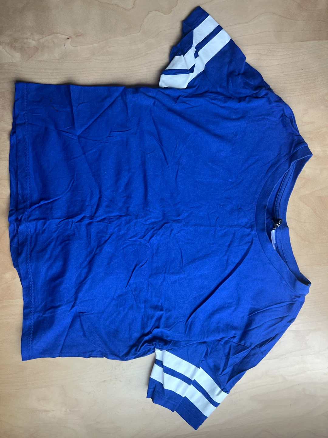 Blue French T-shirt with white stripes