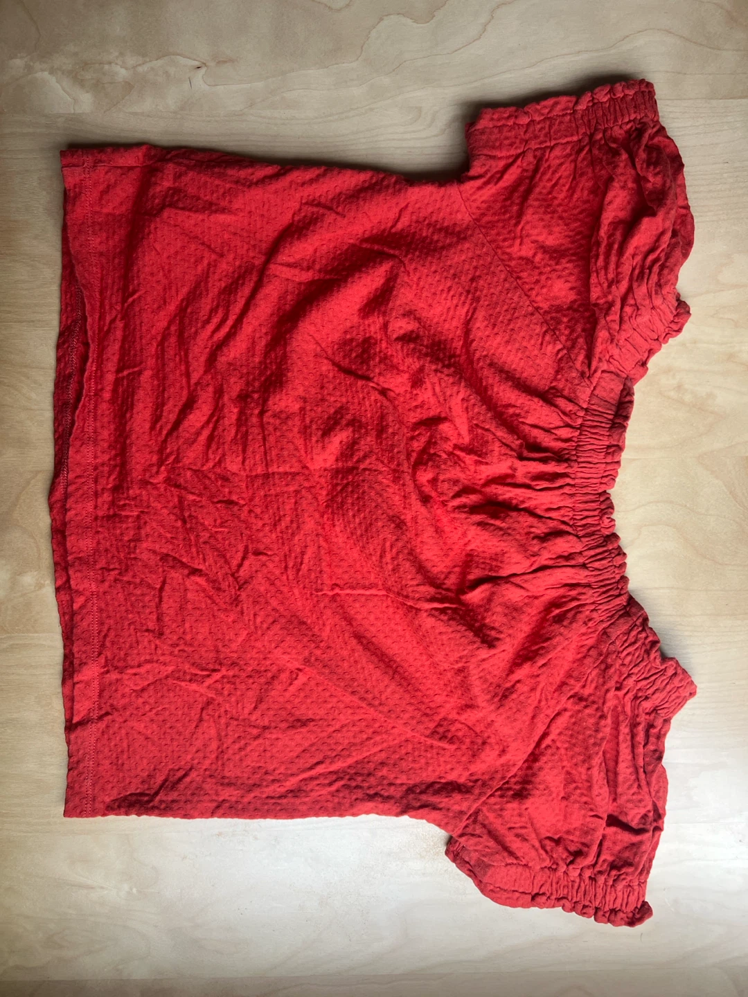Red Textured Off-the-Shoulder Top - photo 2