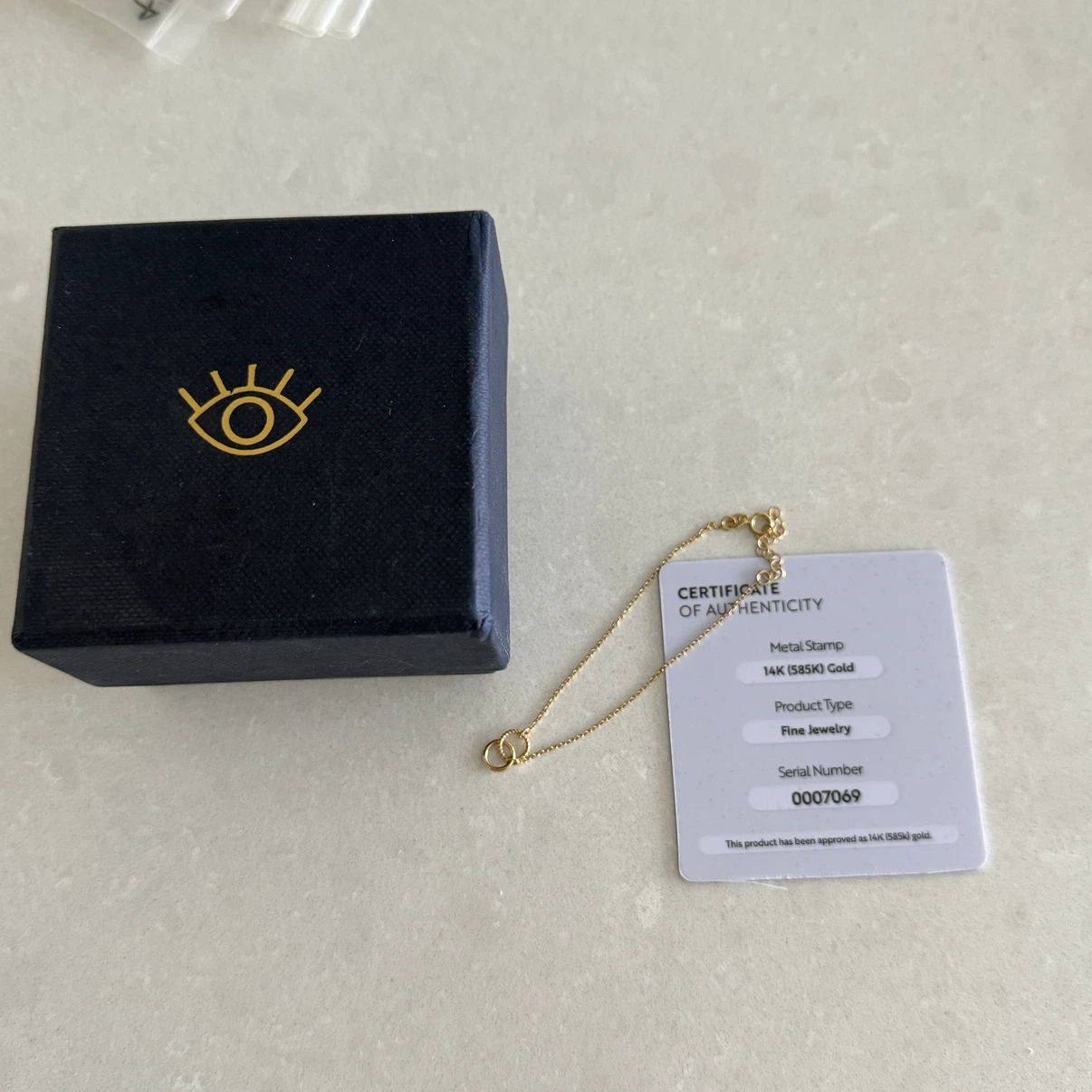 14K Solid Gold Double Ring Bracelet