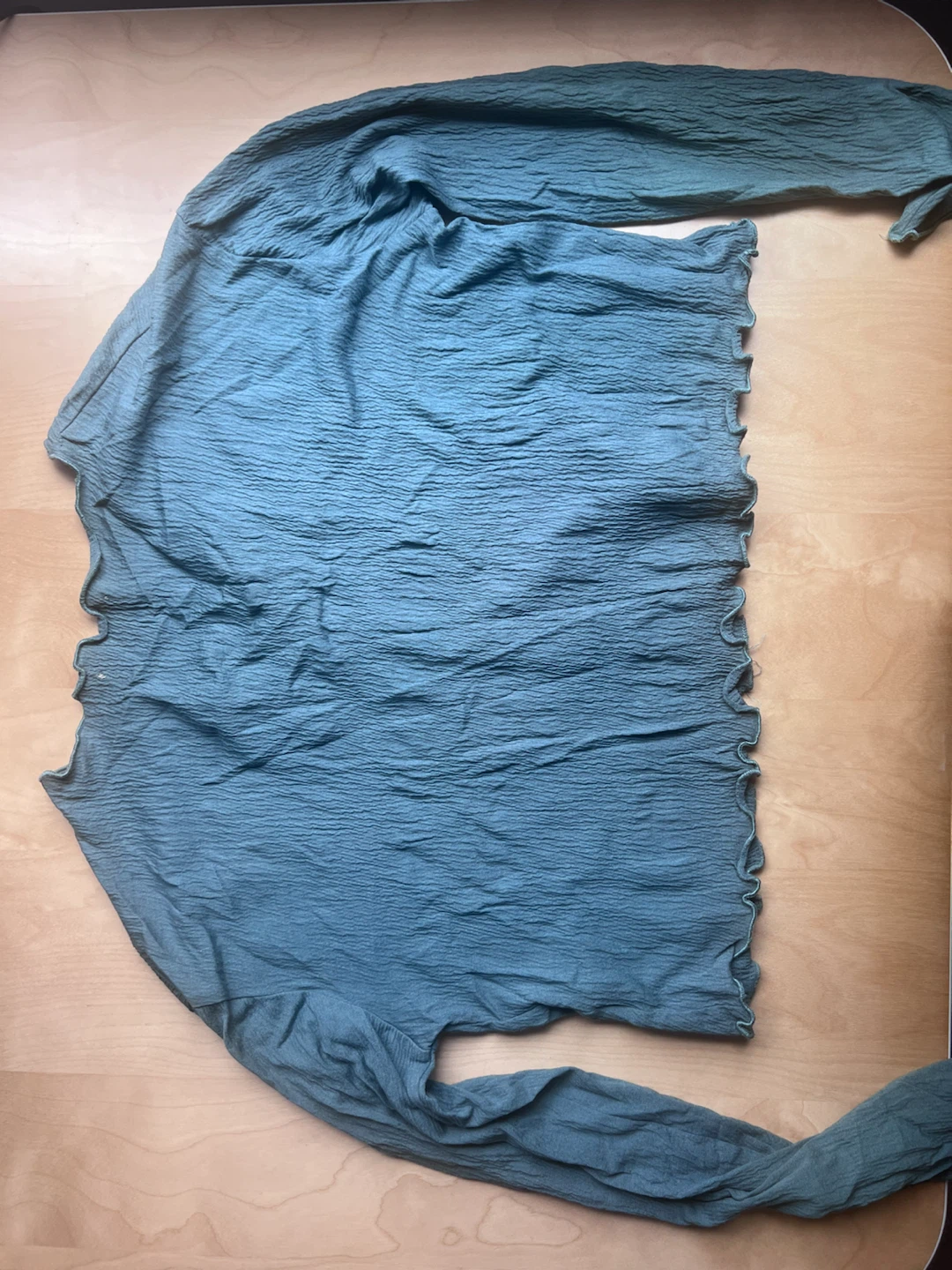 Green Long Sleeve Crinkle Top - photo 2