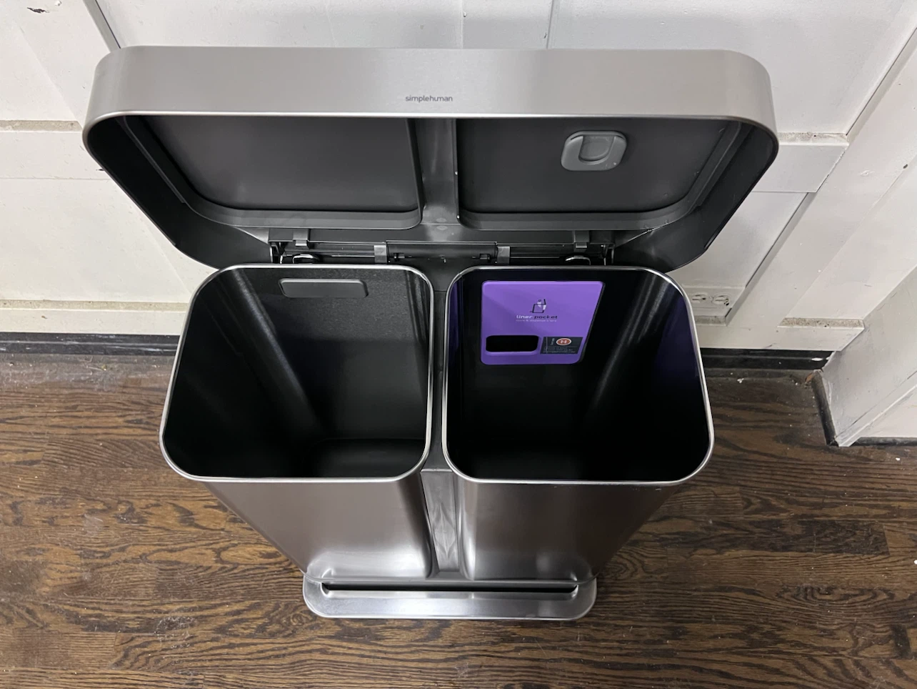 Simplehuman Stainless Steel Dual Compartment Trash Can - photo 2