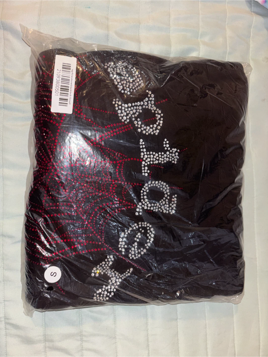 Sp5der Hoodie Red Rhinestone