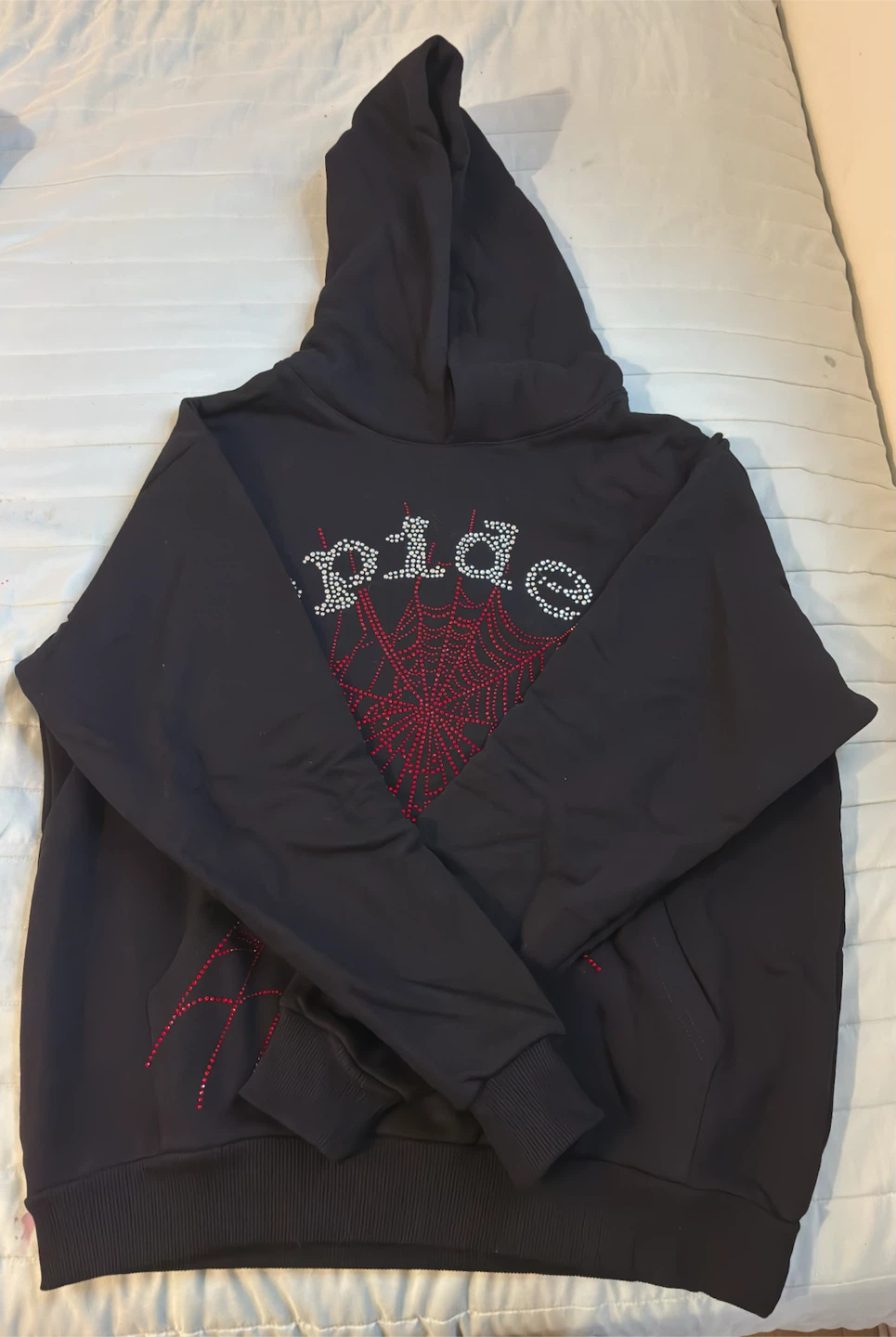 Sp5der Hoodie Red Rhinestone - photo 2