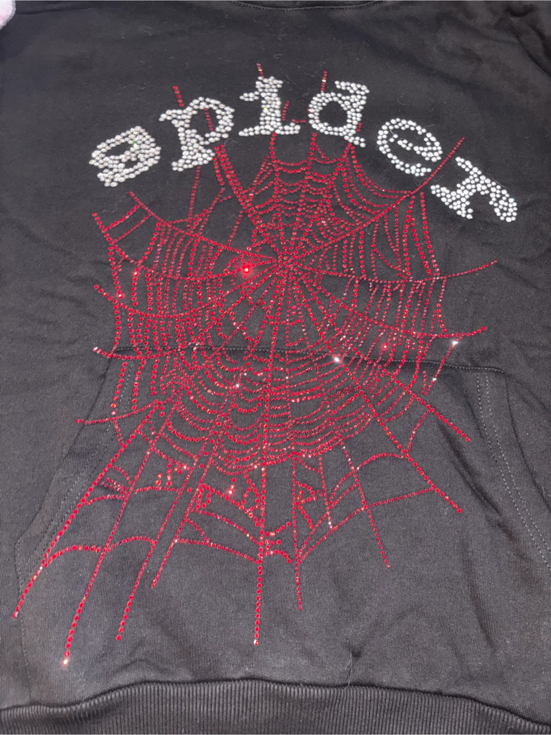Sp5der Hoodie Red Rhinestone - photo 3