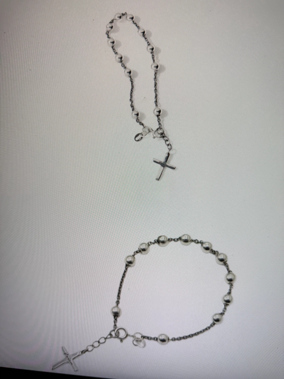Frica Unisex Sterling Silver Rosary Bracelet - photo 5