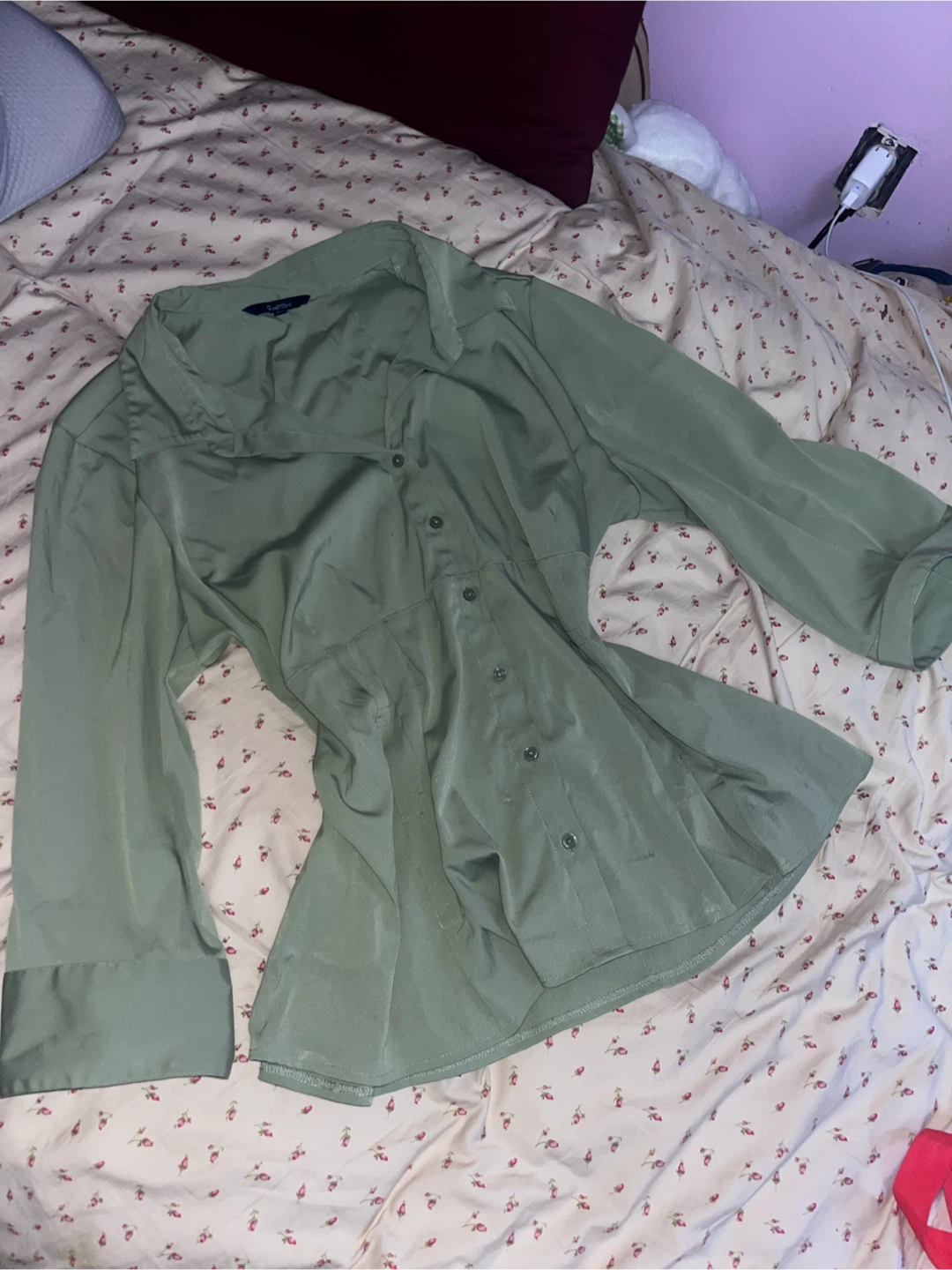 Green Y2K Button-Up Shirt - photo 2