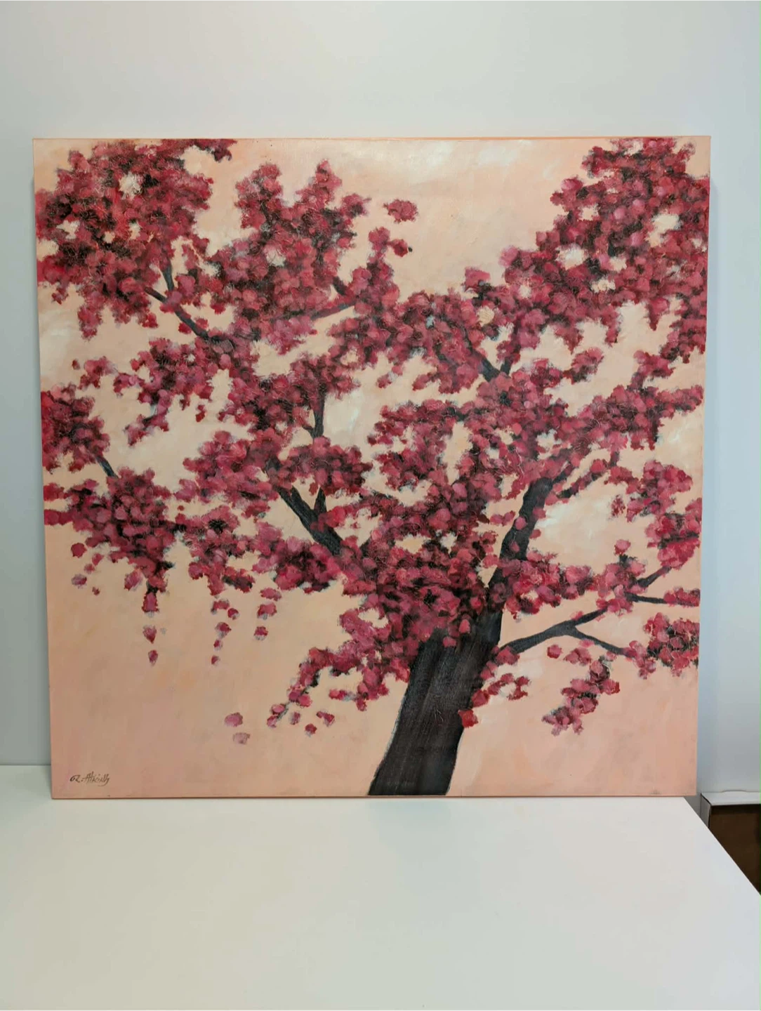 Oil Painting of Cherry Blossom Tree