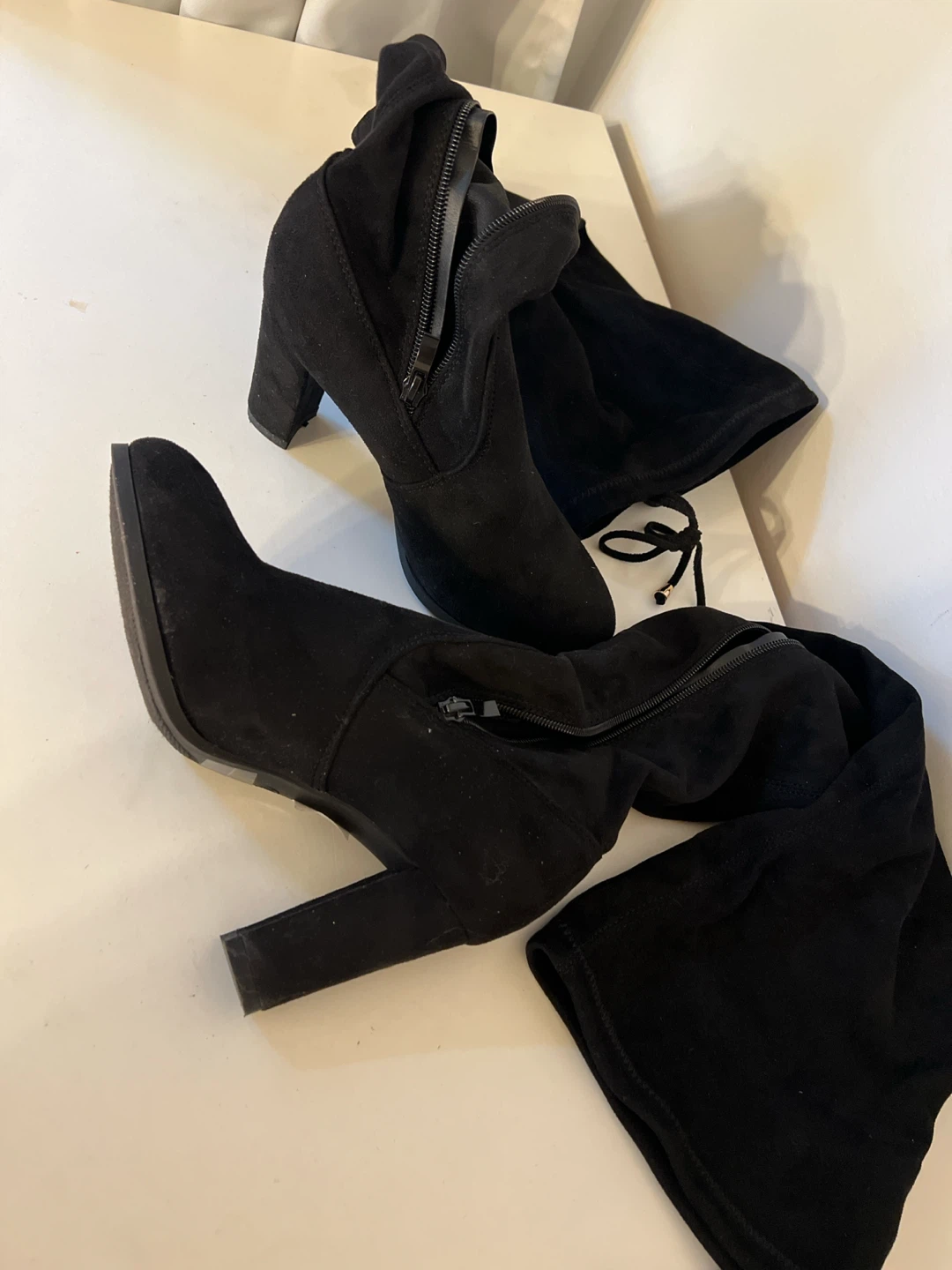 Black Suede Over-the-Knee Boots Size 7