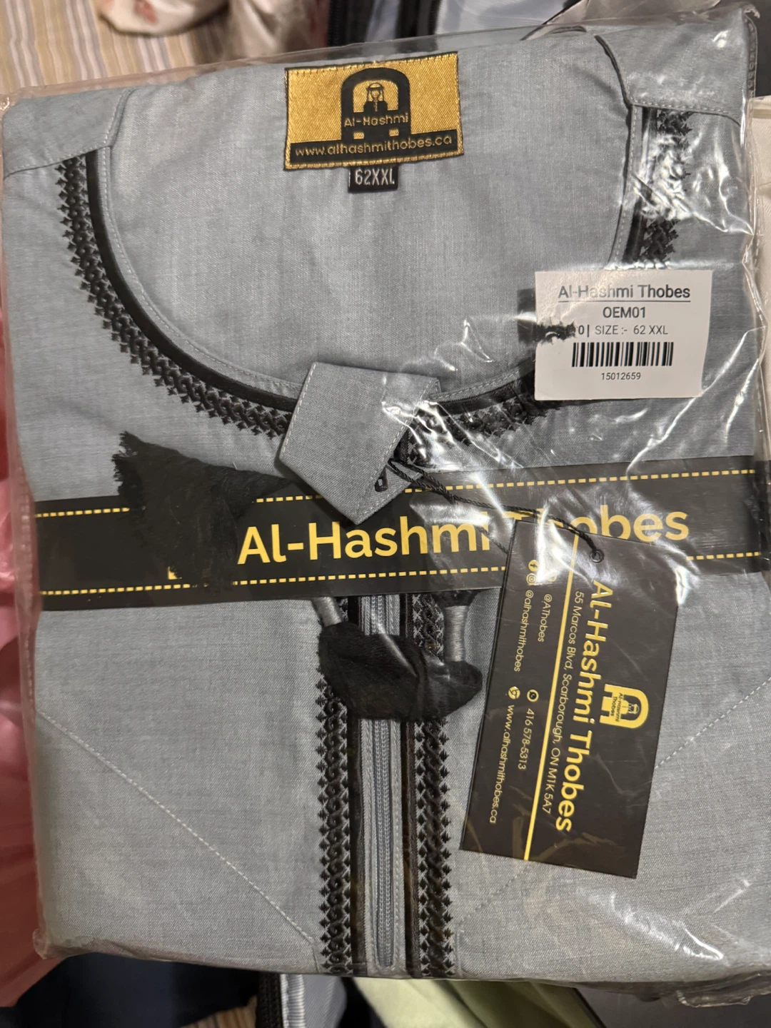 Al-Hashmi Thobes Grey Size 62 XXL