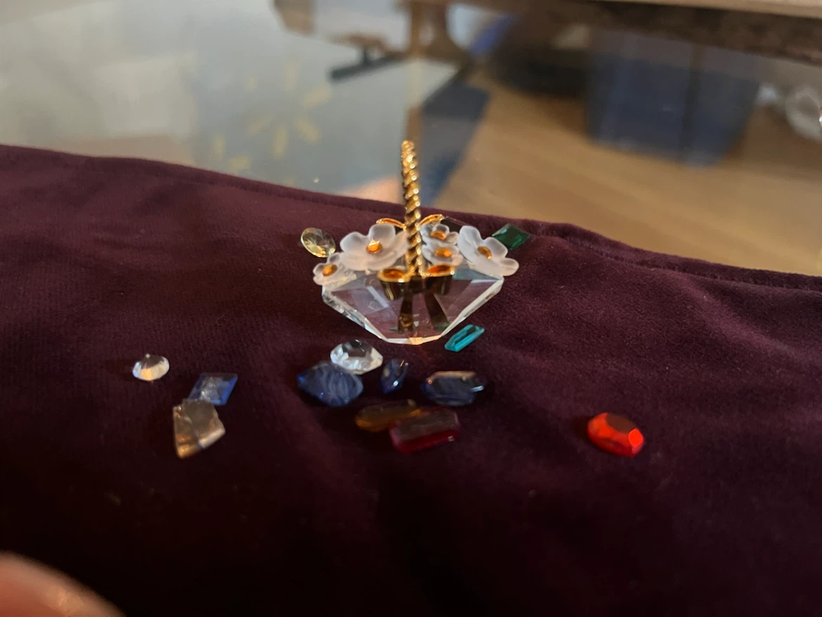 Swarovski Crystal Flower Basket Figurine