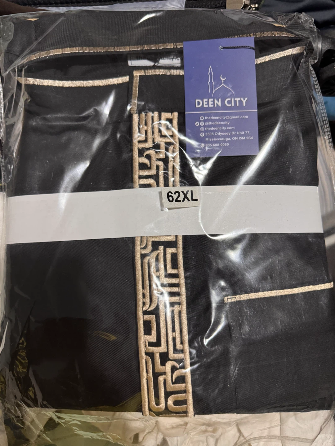 DEEN CITY Black Thobe 62XL