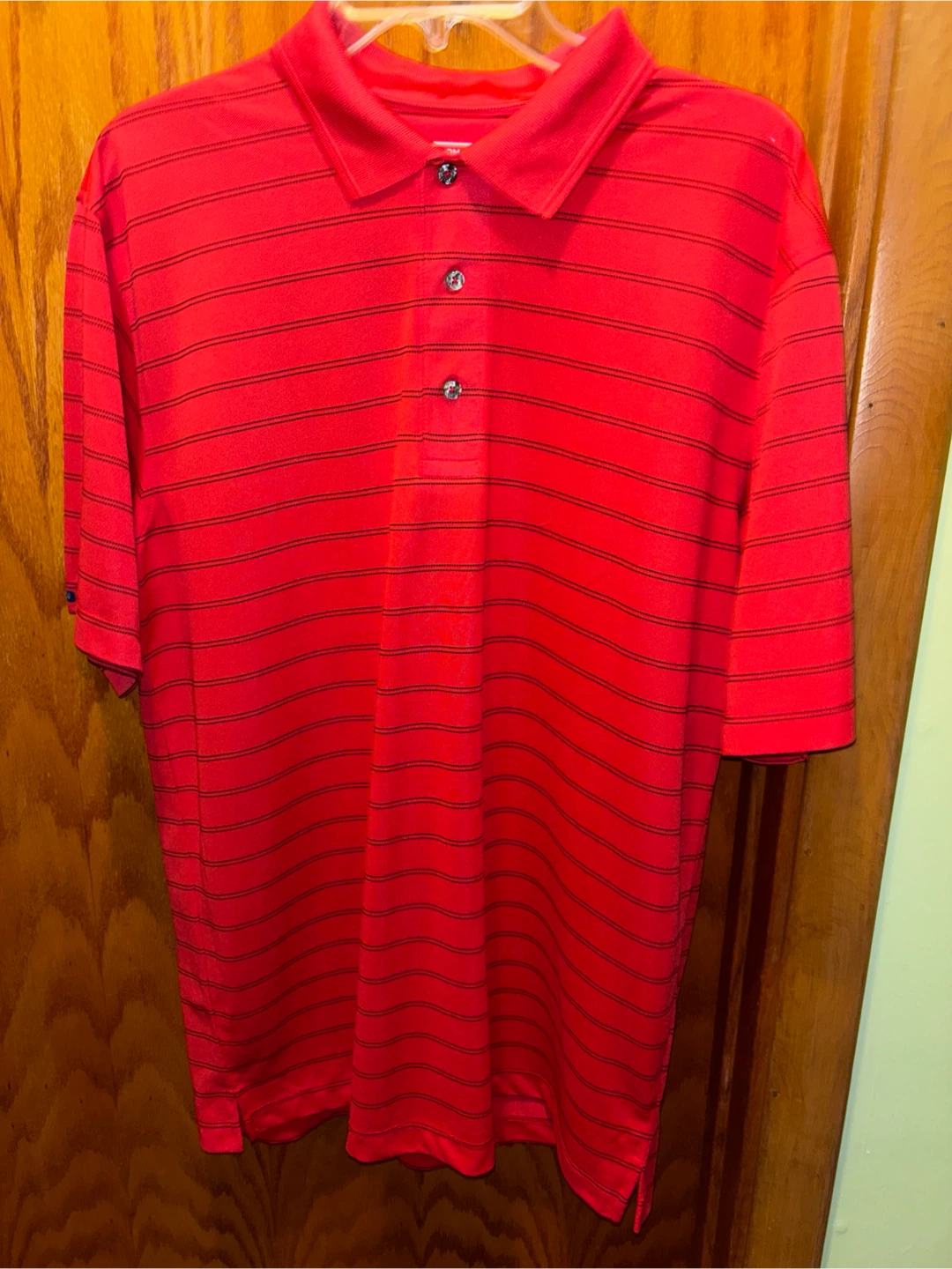 Bermuda Sands Red Striped Polo Shirt - Men's Medium