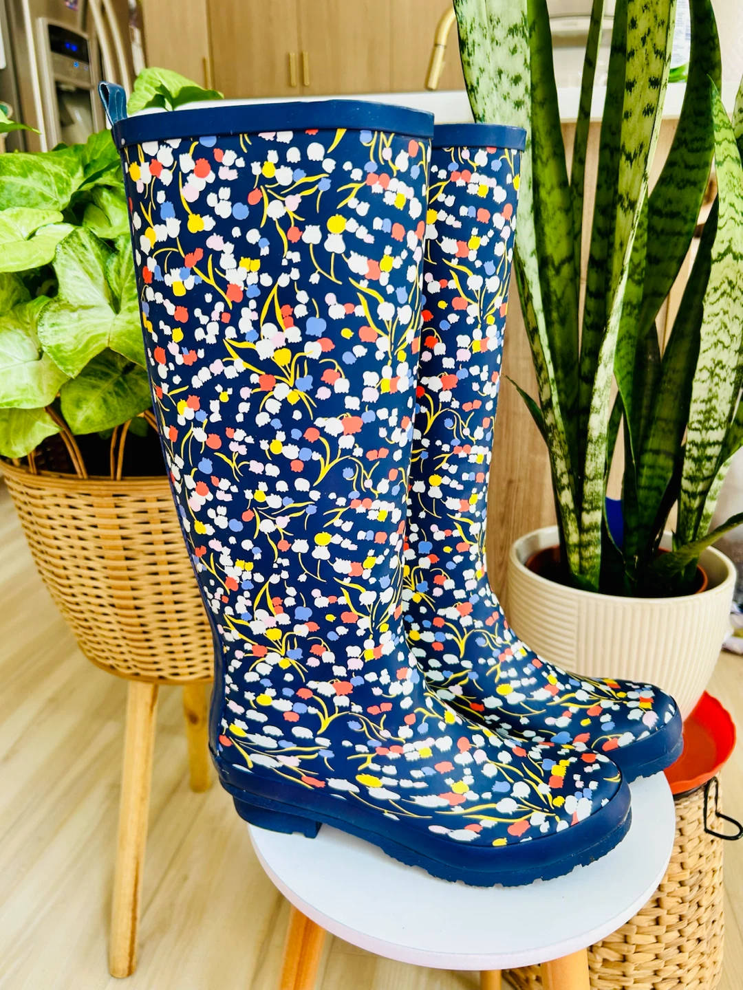 Anthropologie Floral Rain Boots – Women’s Size 6 🌸🌧️