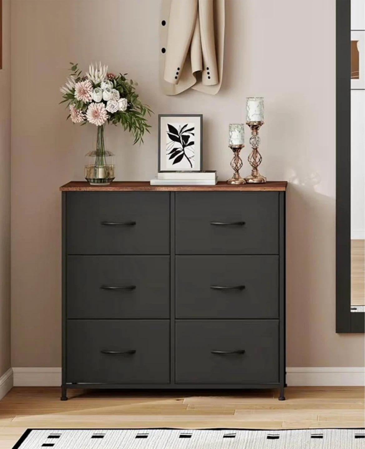 6-Drawer Dresser with Wood Top