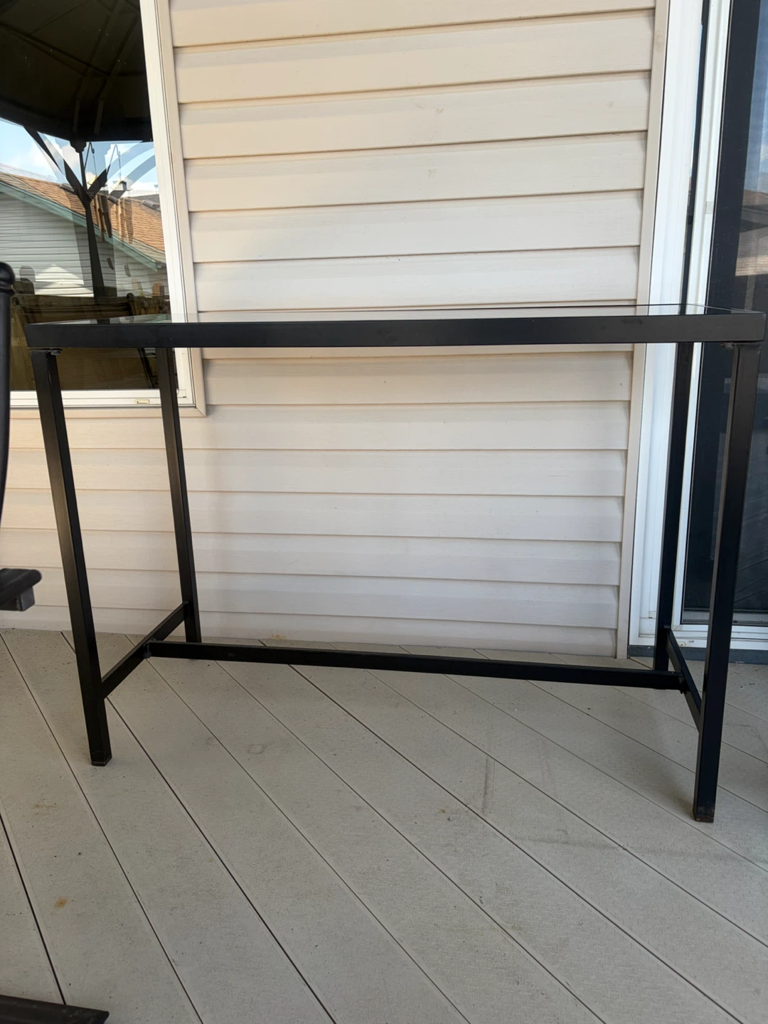 Black Metal and Glass Console Table - photo 3