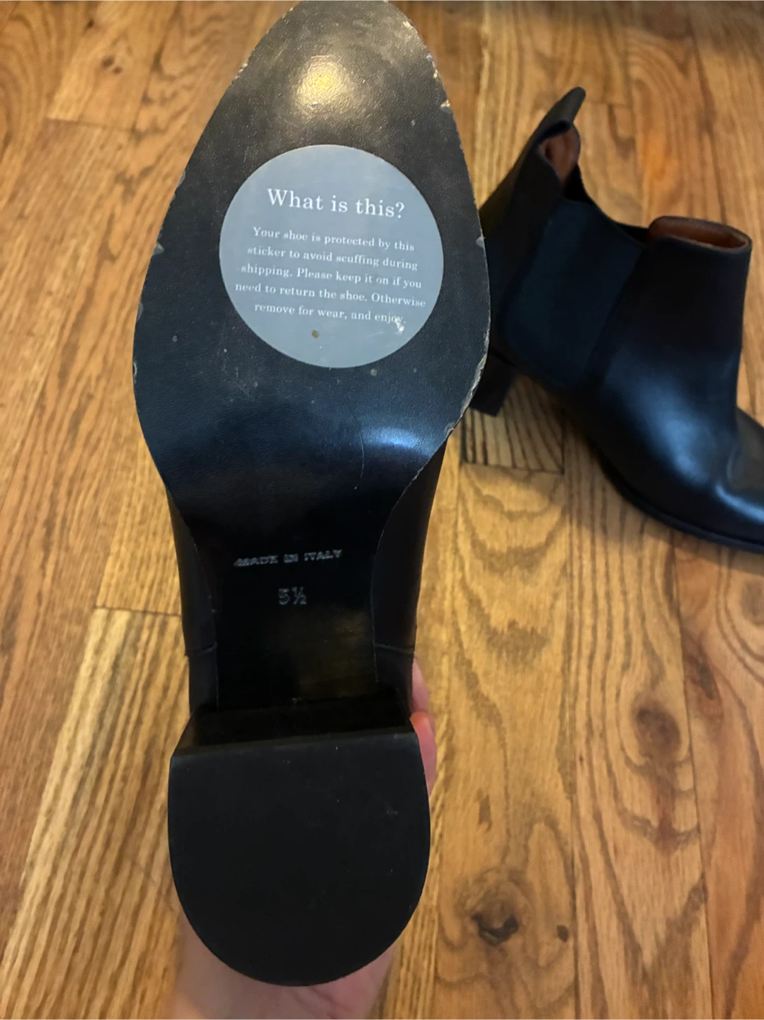Black Leather Ankle Boots Size 5.5