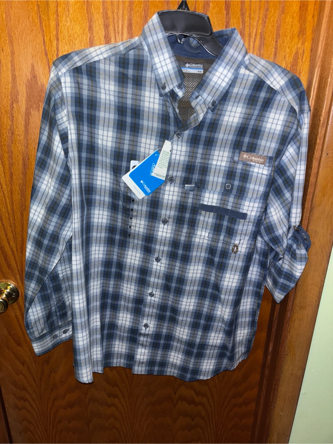 Columbia Men's Super Shank Long Sleeve Shirt - Blue Plaid - M
