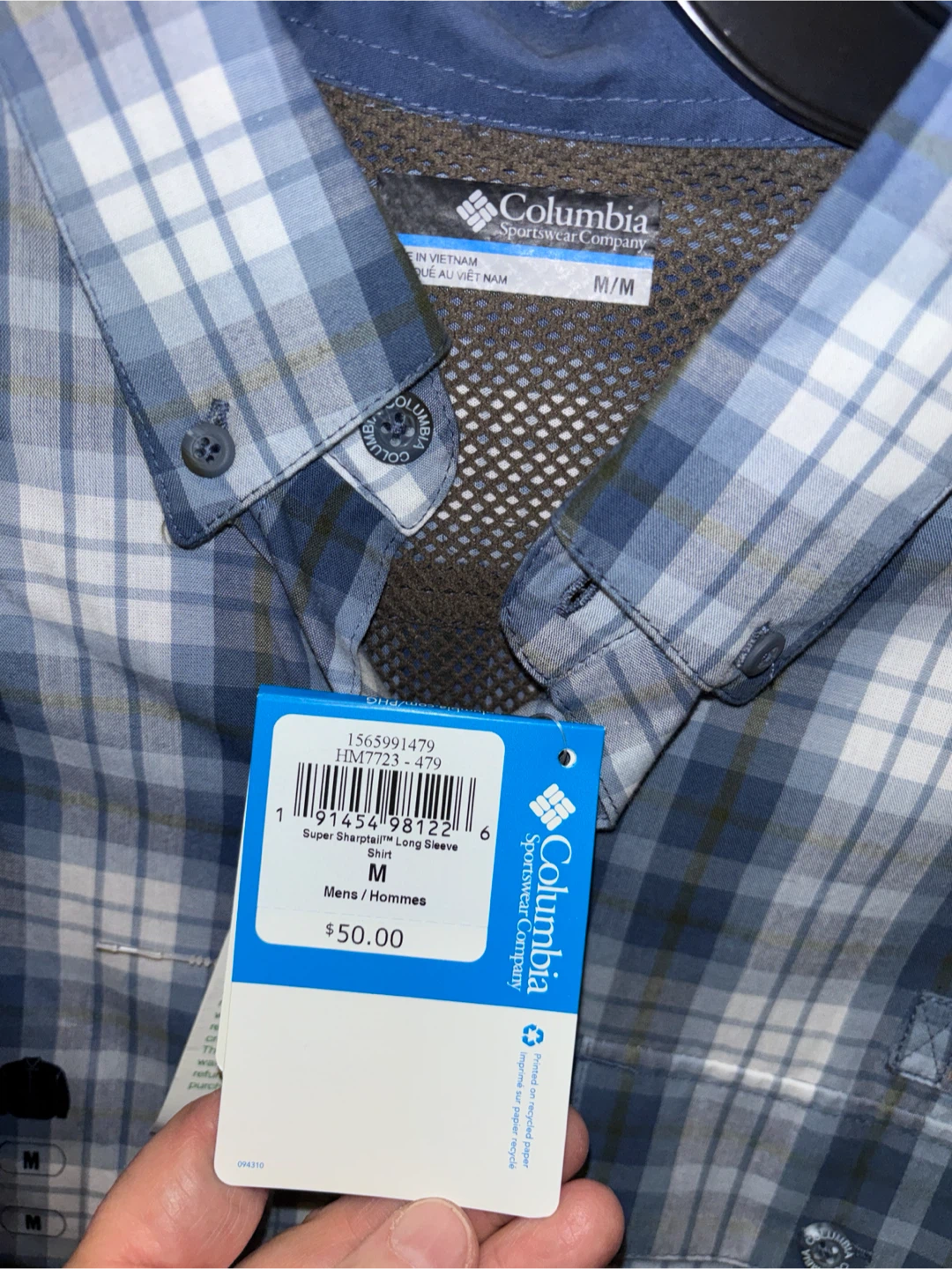 Columbia Men's Super Shank Long Sleeve Shirt - Blue Plaid - M - photo 2
