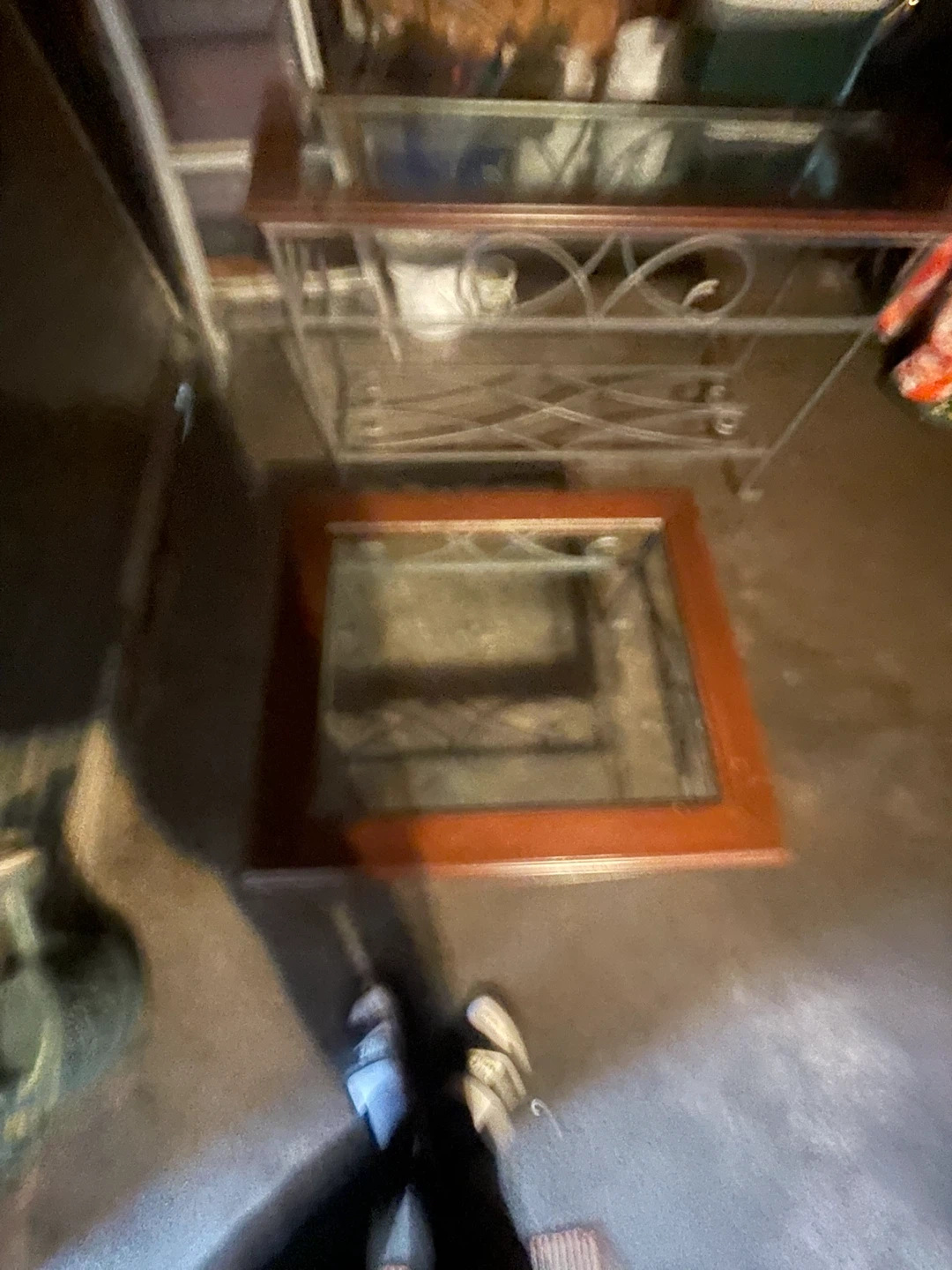 Glass and Wood Coffee Table Set
