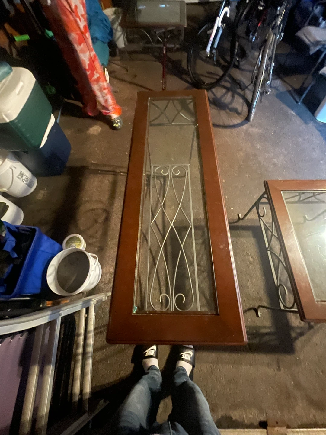 Glass and Wood Coffee Table Set - photo 3