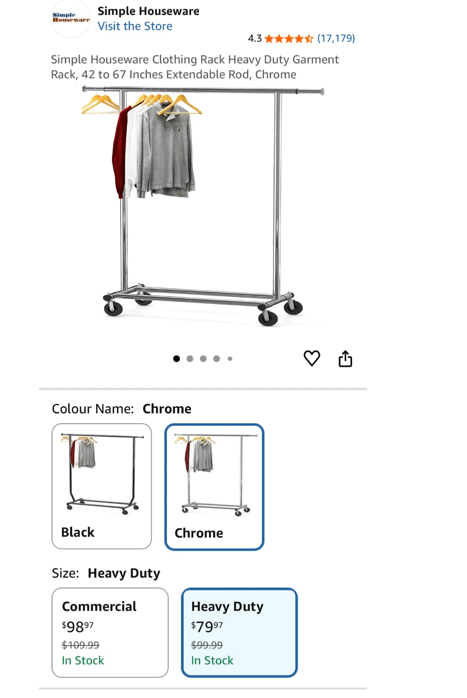 Simple Houseware Clothing Rack Heavy Duty Garment Rack - photo 3