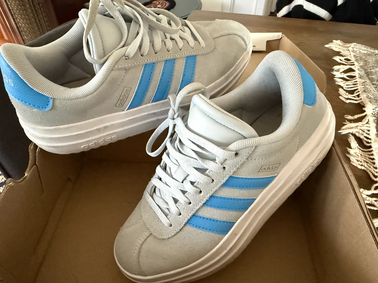 AdidasWomen's Shoes - Grey/Blue - Size 4 kid US