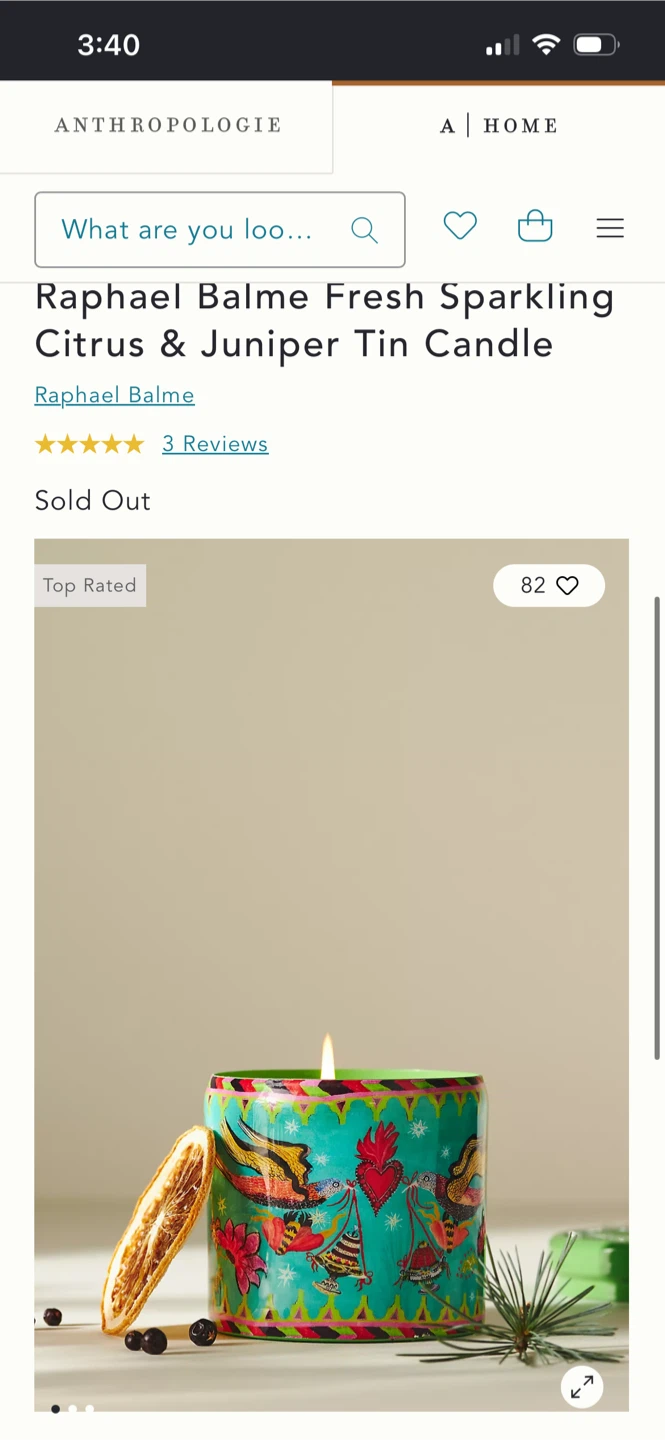 Anthropologie “Fresh Sparkling Citrus & Juniper” Candle 🕯️🍊 - photo 2