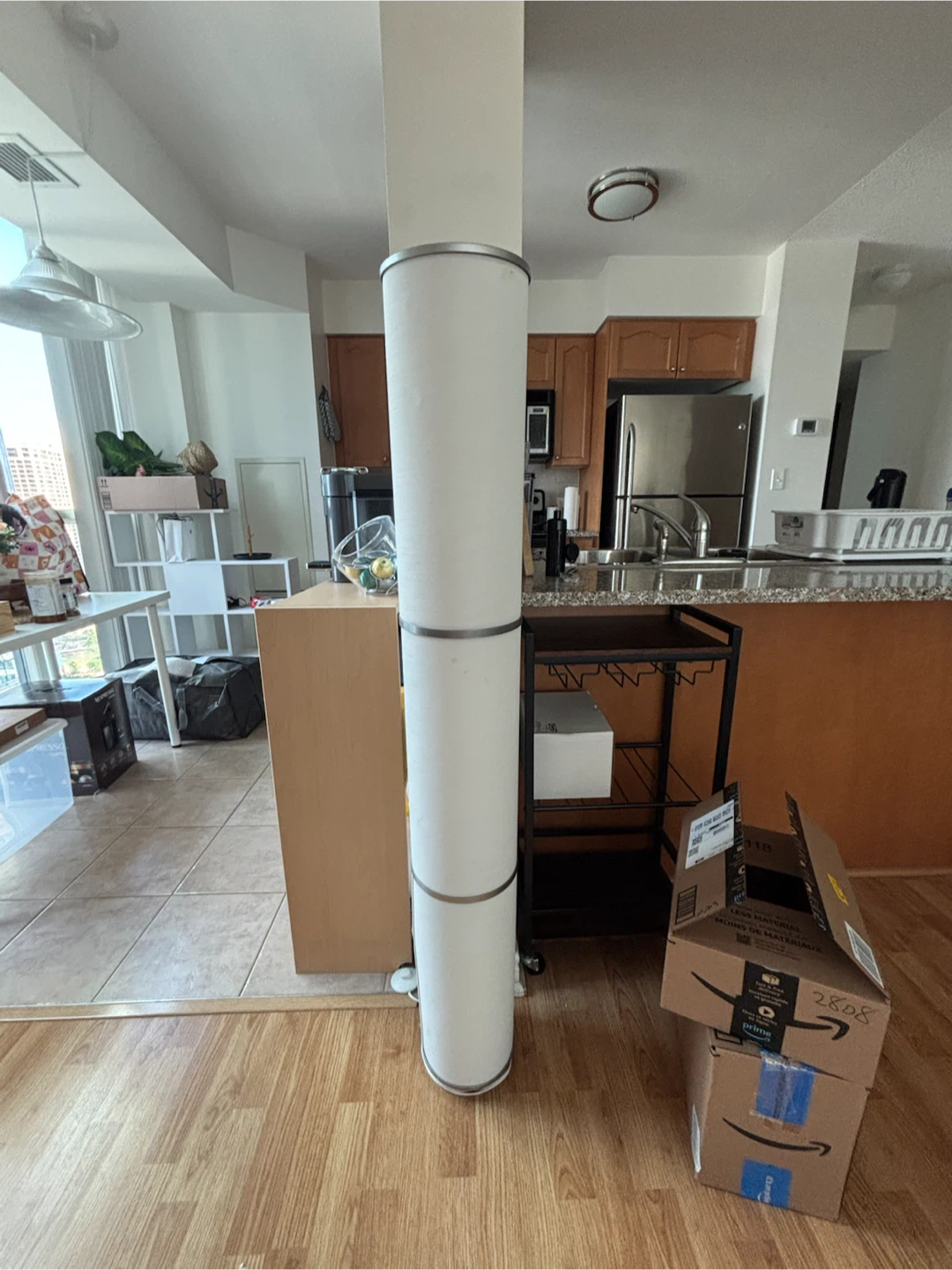 Floor Lamp with 3 White Cylindrical Shades - photo 2