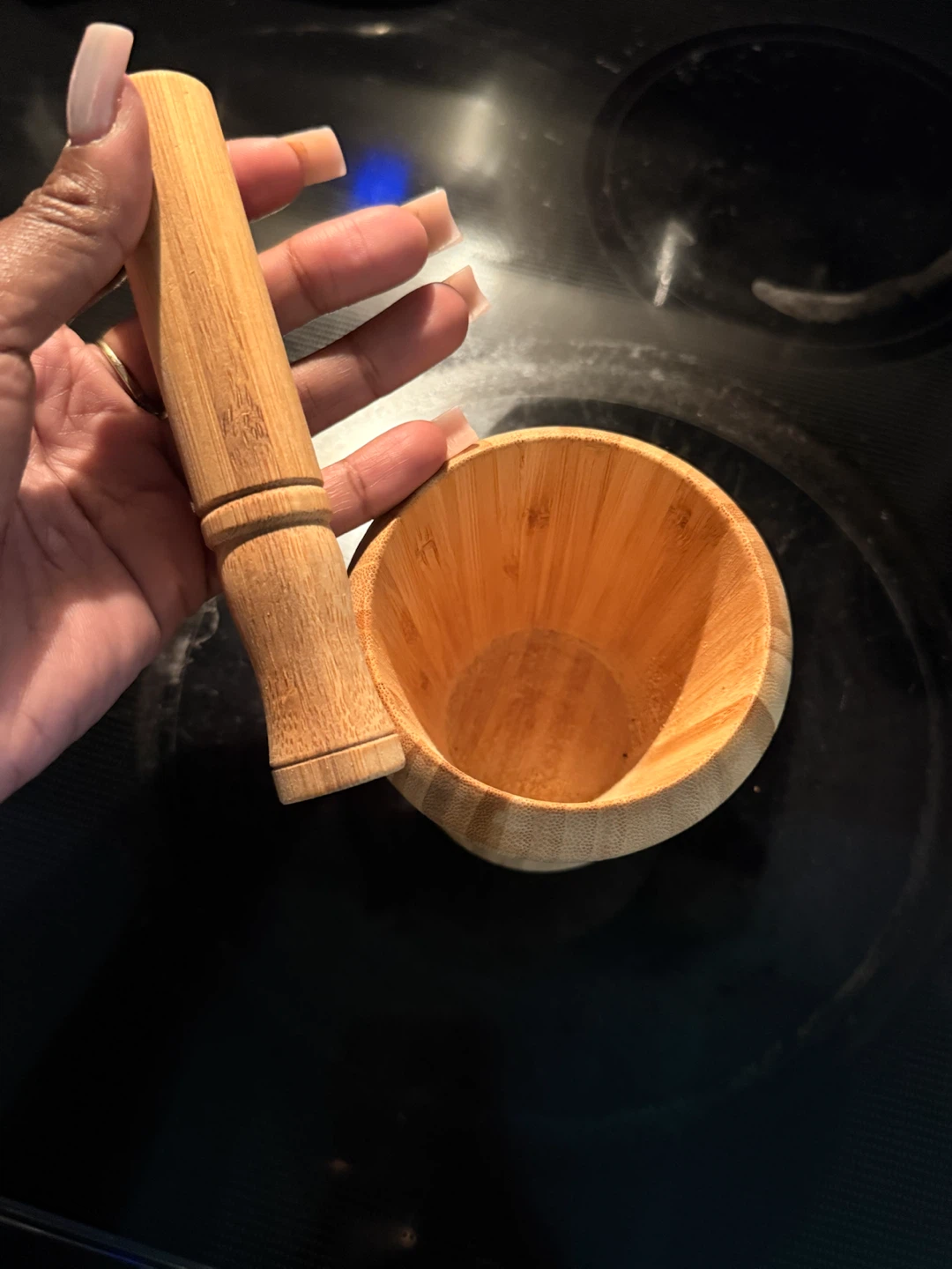 Bamboo Mortar and Pestle Set