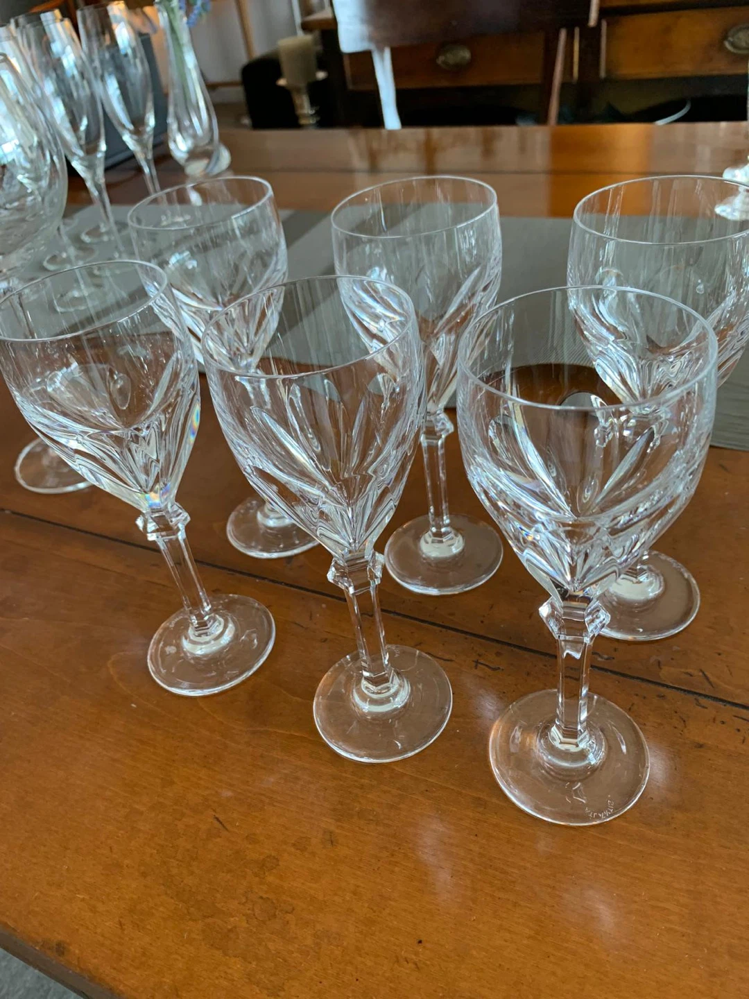 Set of 6 Crystal Wine Glasses