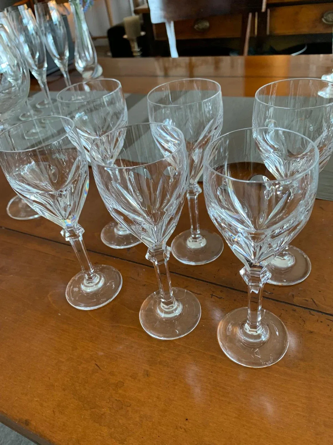 Set of 6 Crystal Wine Glasses