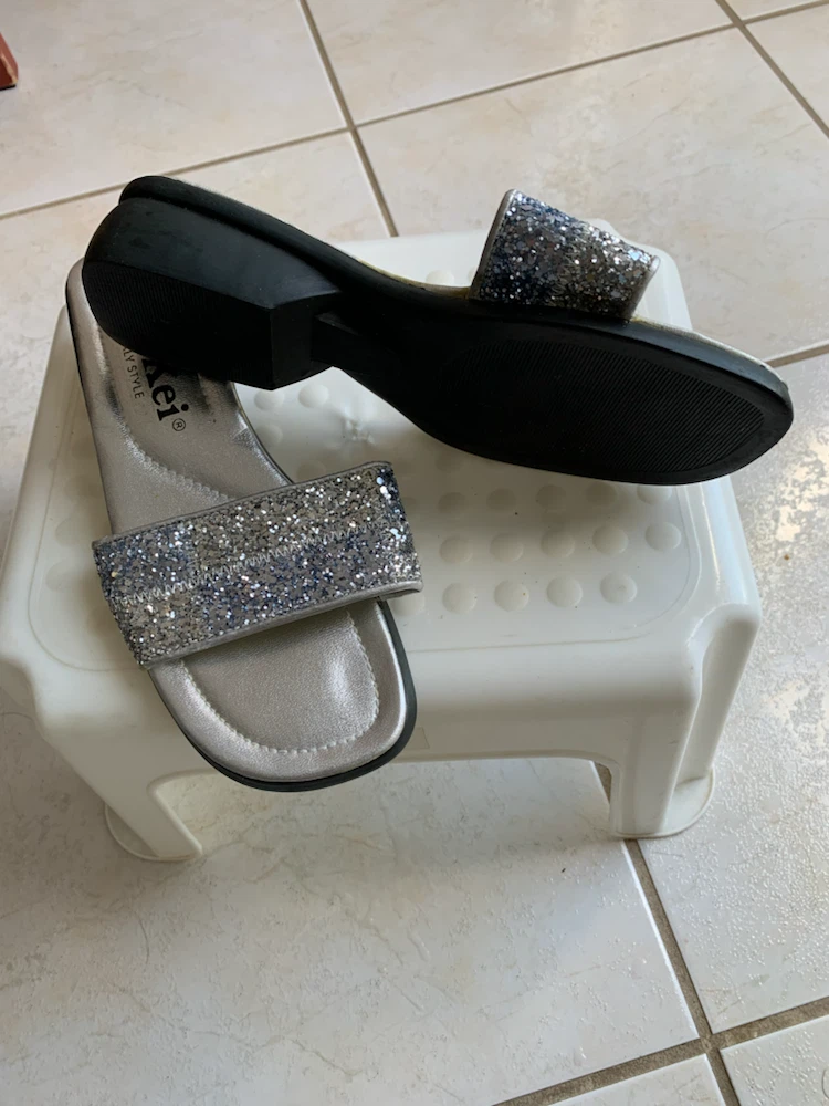 SieKei Silver Glitter Slides - Size 7 - photo 2