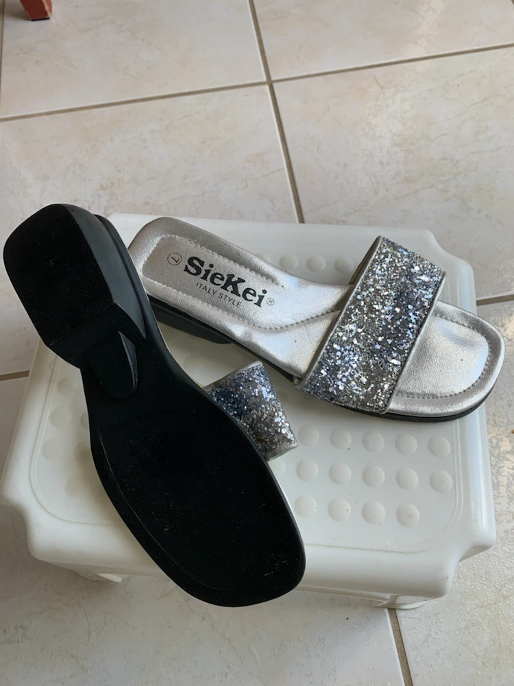 SieKei Silver Glitter Slides - Size 7 - photo 3