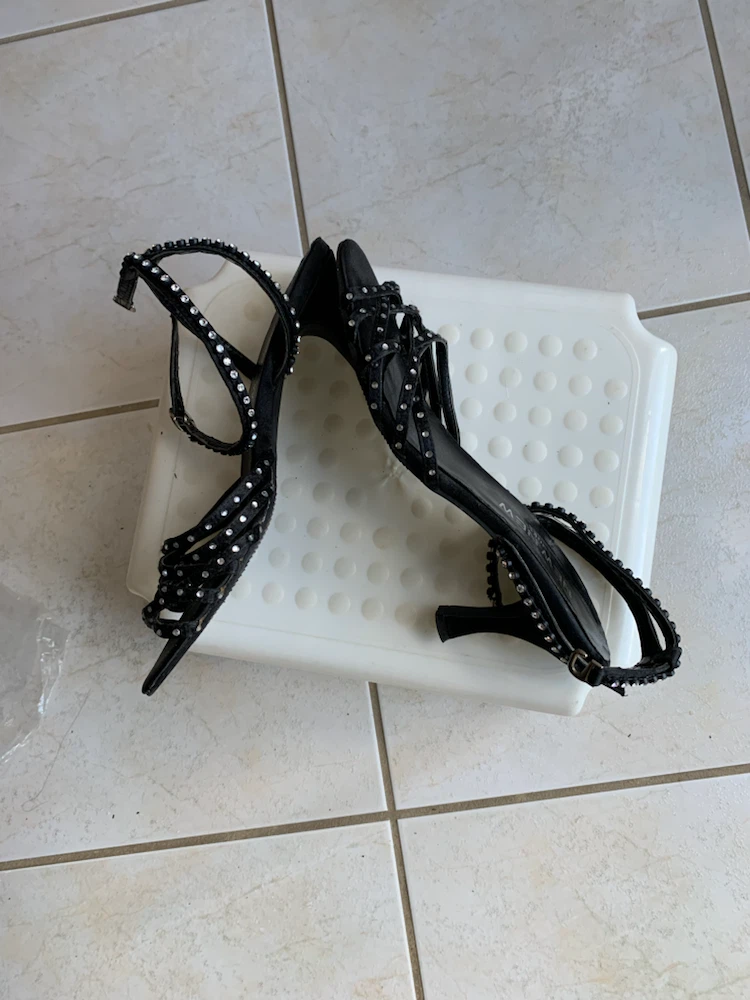 NEW NEW SHOES Black Embellished Strappy Heels - photo 2