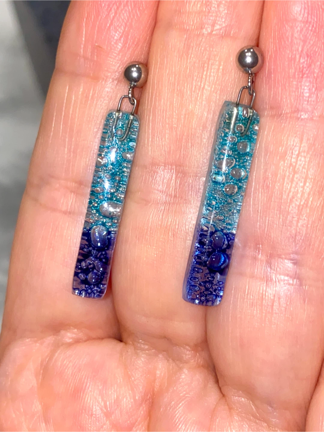 Handmade Resin Drop Earrings - photo 2