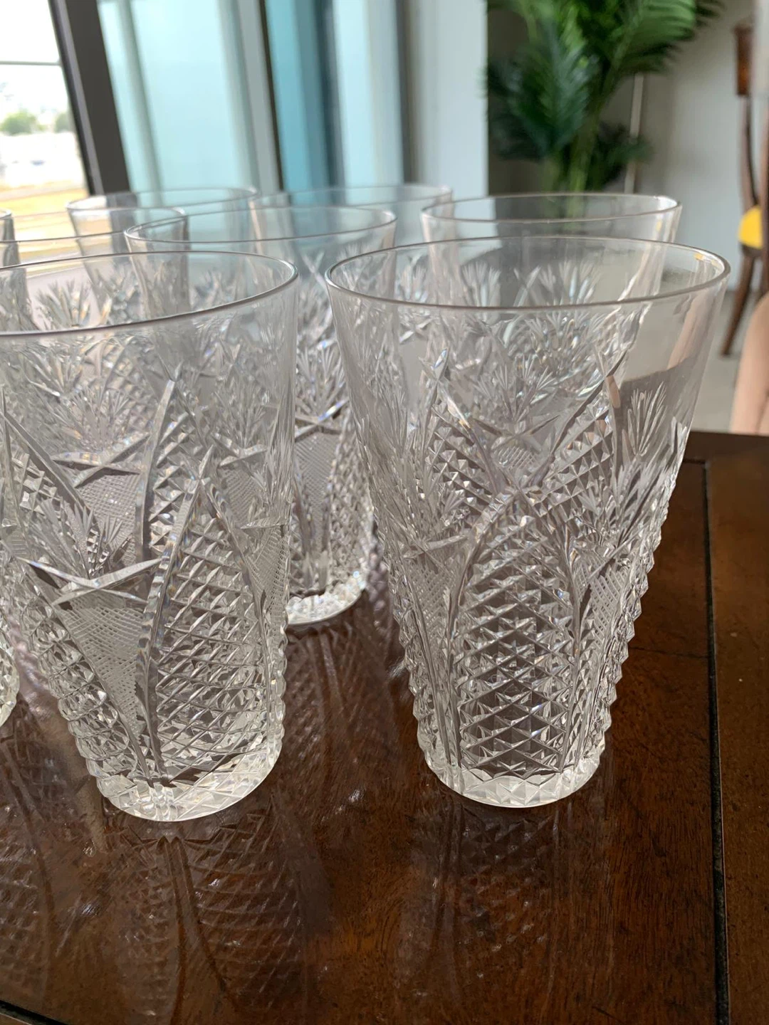 Set of 9 Cut Crystal Tumbler Glasses - photo 2