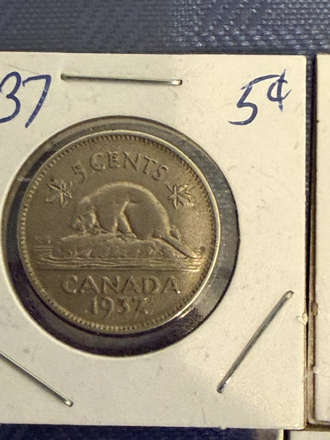 Collection of Canadian 5 Cent Coins - 1937, 1941, 1944, 1945 - photo 2
