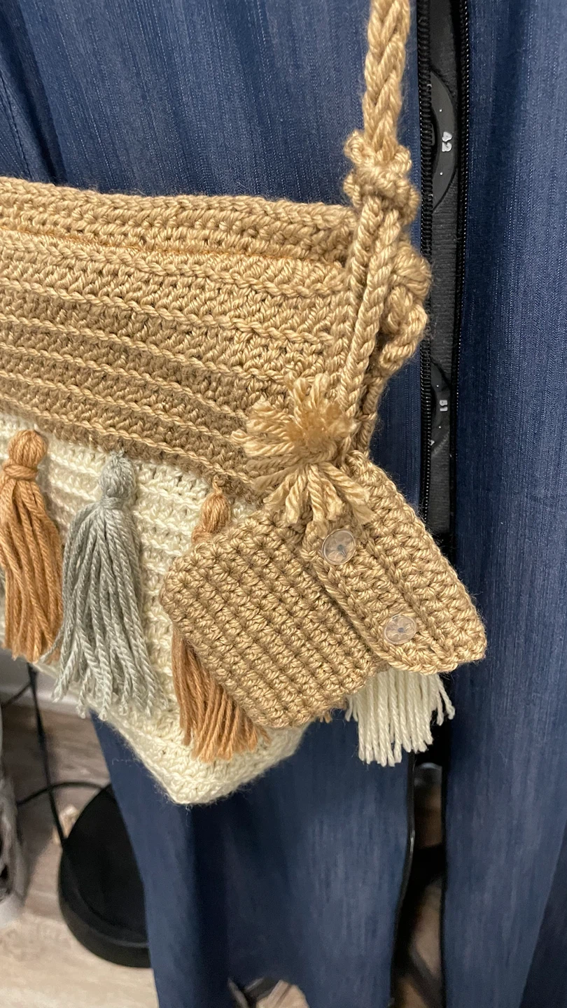 Crocheted Tassel Crossbody Bag - photo 3