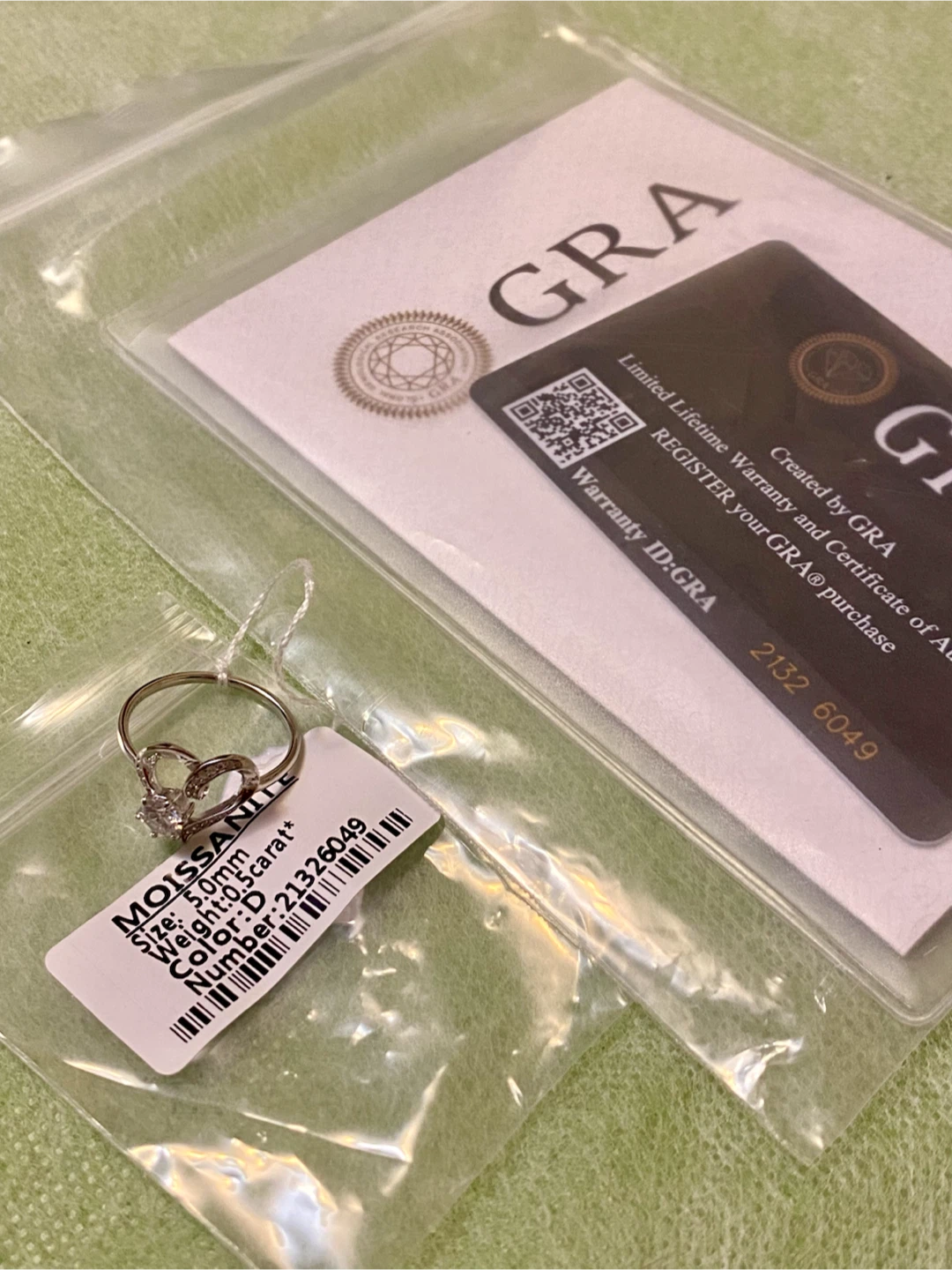 Moissanite Heart Ring with GRA Certificate