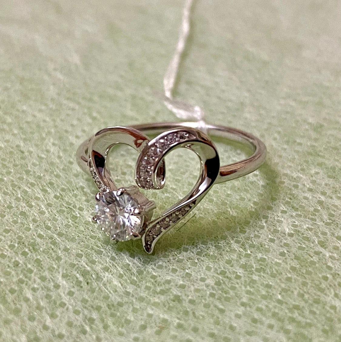 Moissanite Heart Ring with GRA Certificate - photo 4