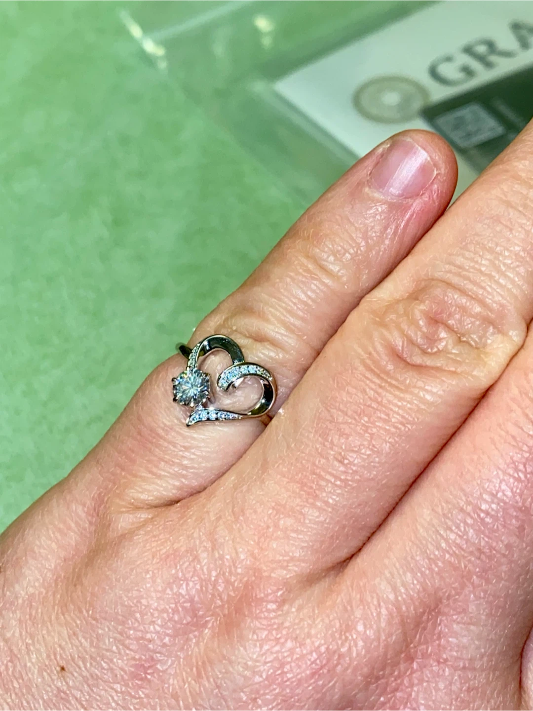 Moissanite Heart Ring with GRA Certificate - photo 5