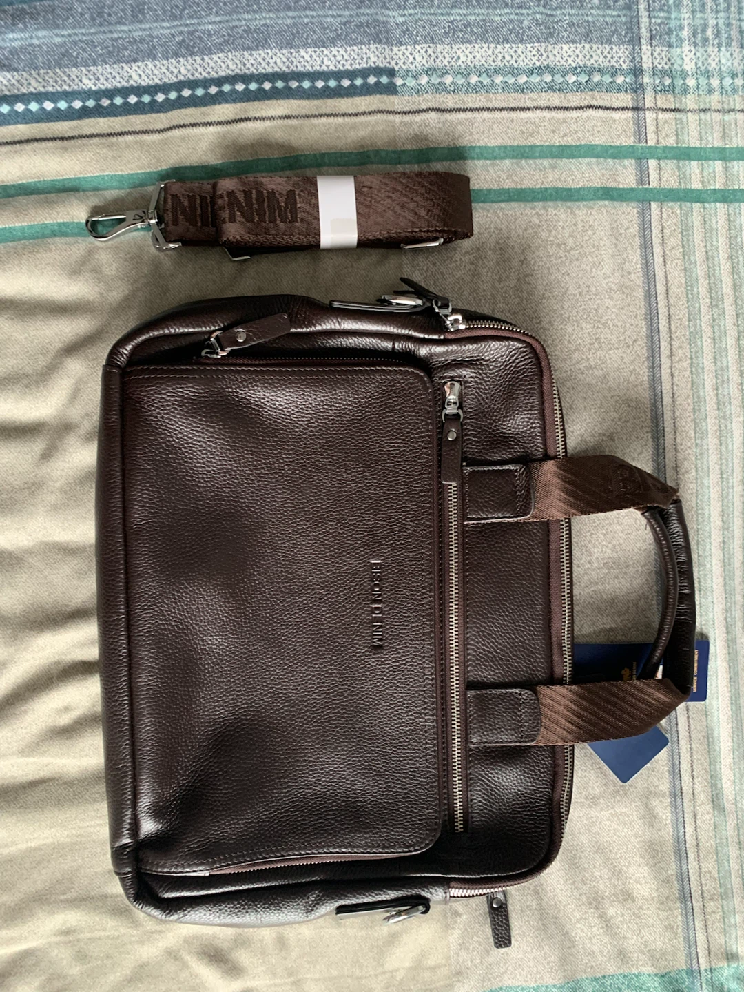 Bison Denim Premium Genuine Leather Laptop Bag –  (Brand New)