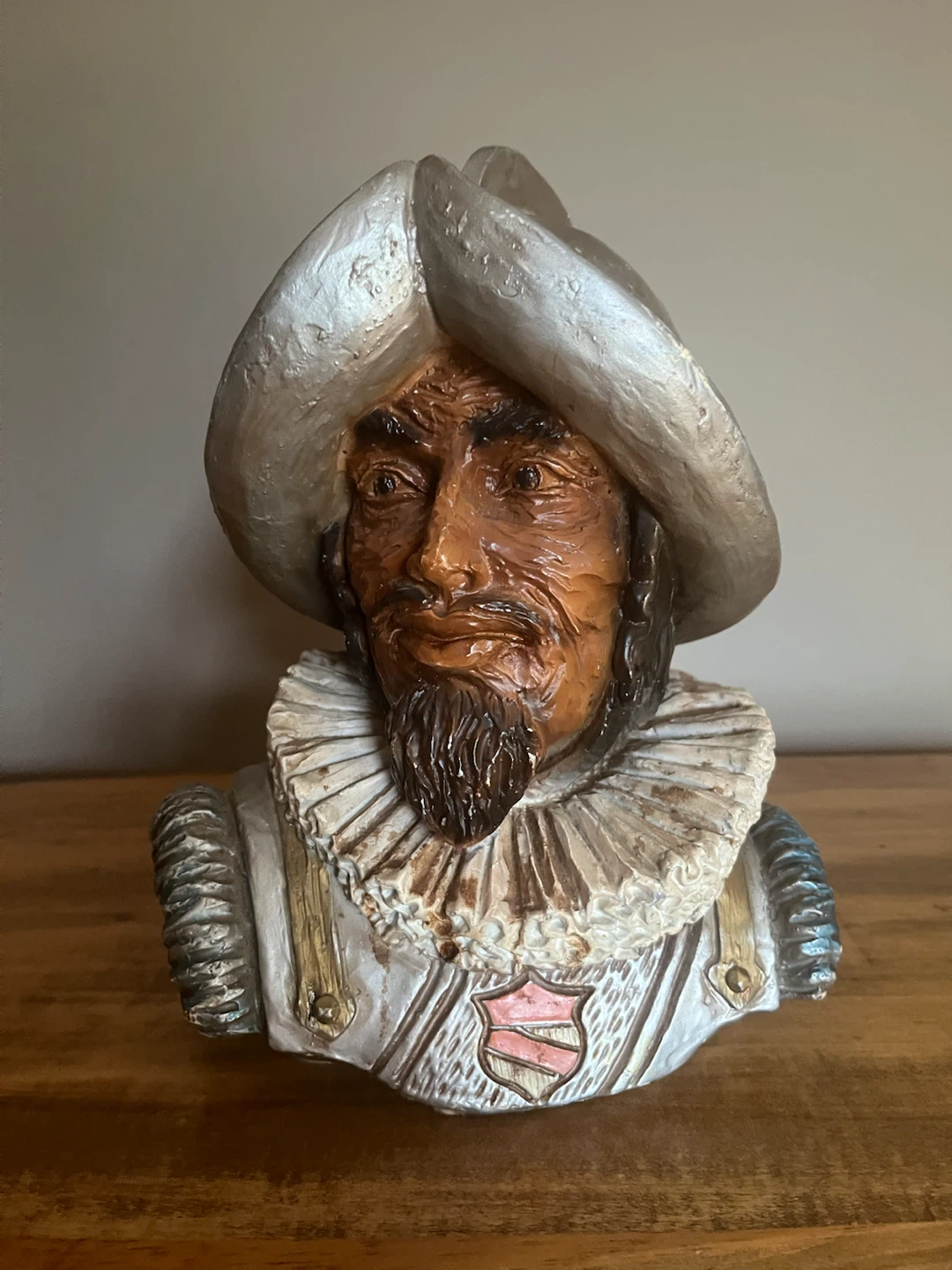 Vintage 1960s Spanish Conquistador Chalkware Bust