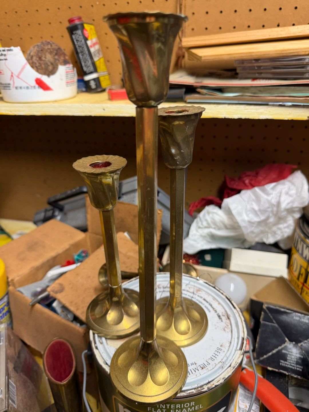 Brass Taper Candle Holder Set