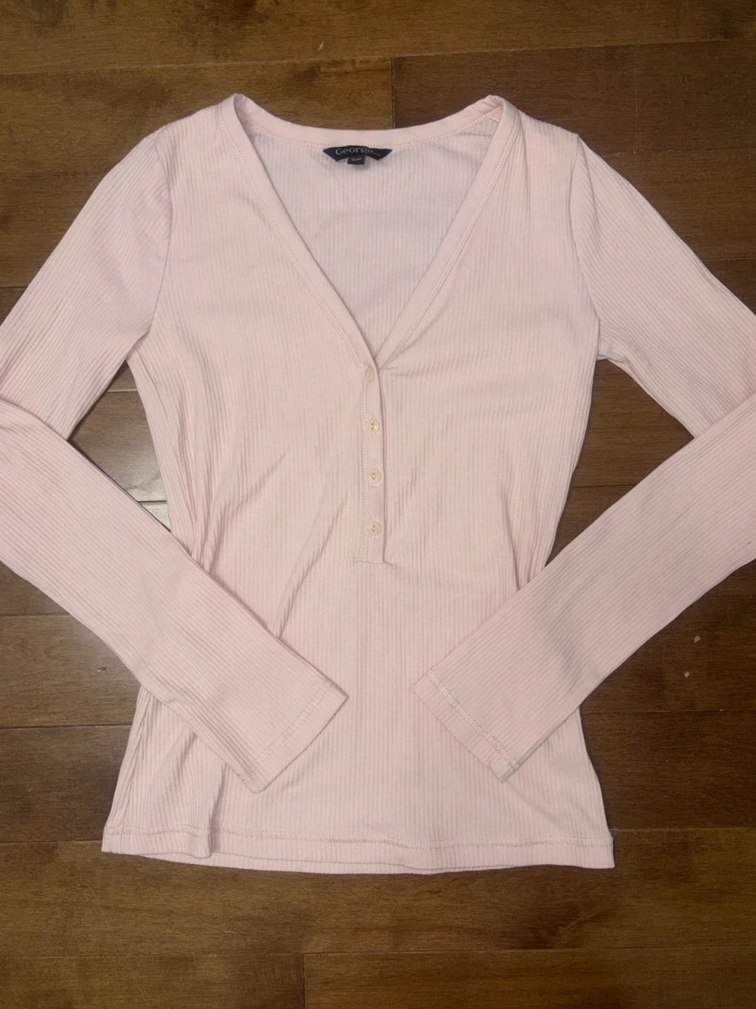 pink button up top - size small