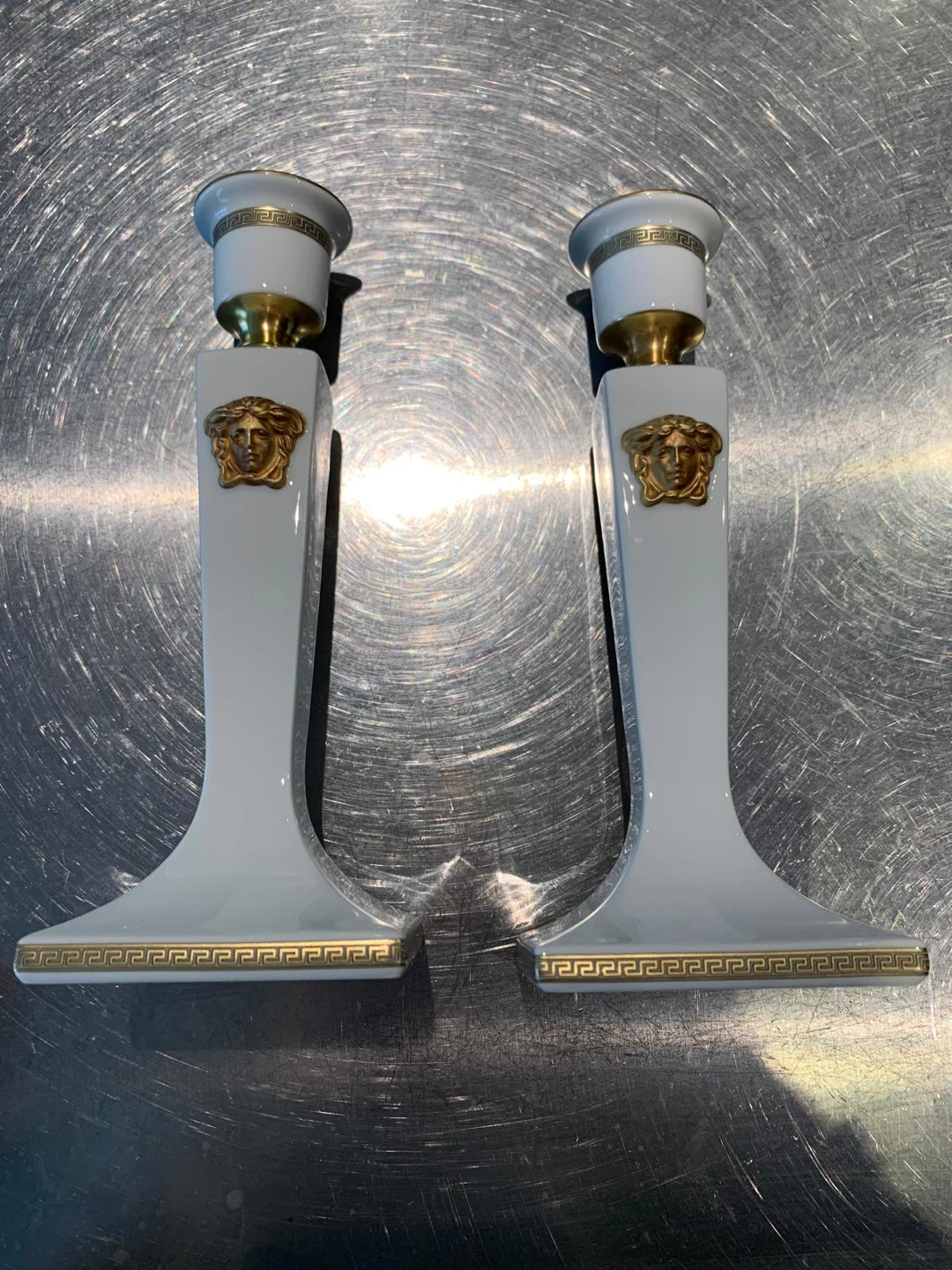 Versace Rosenthal Medusa Candle Holders