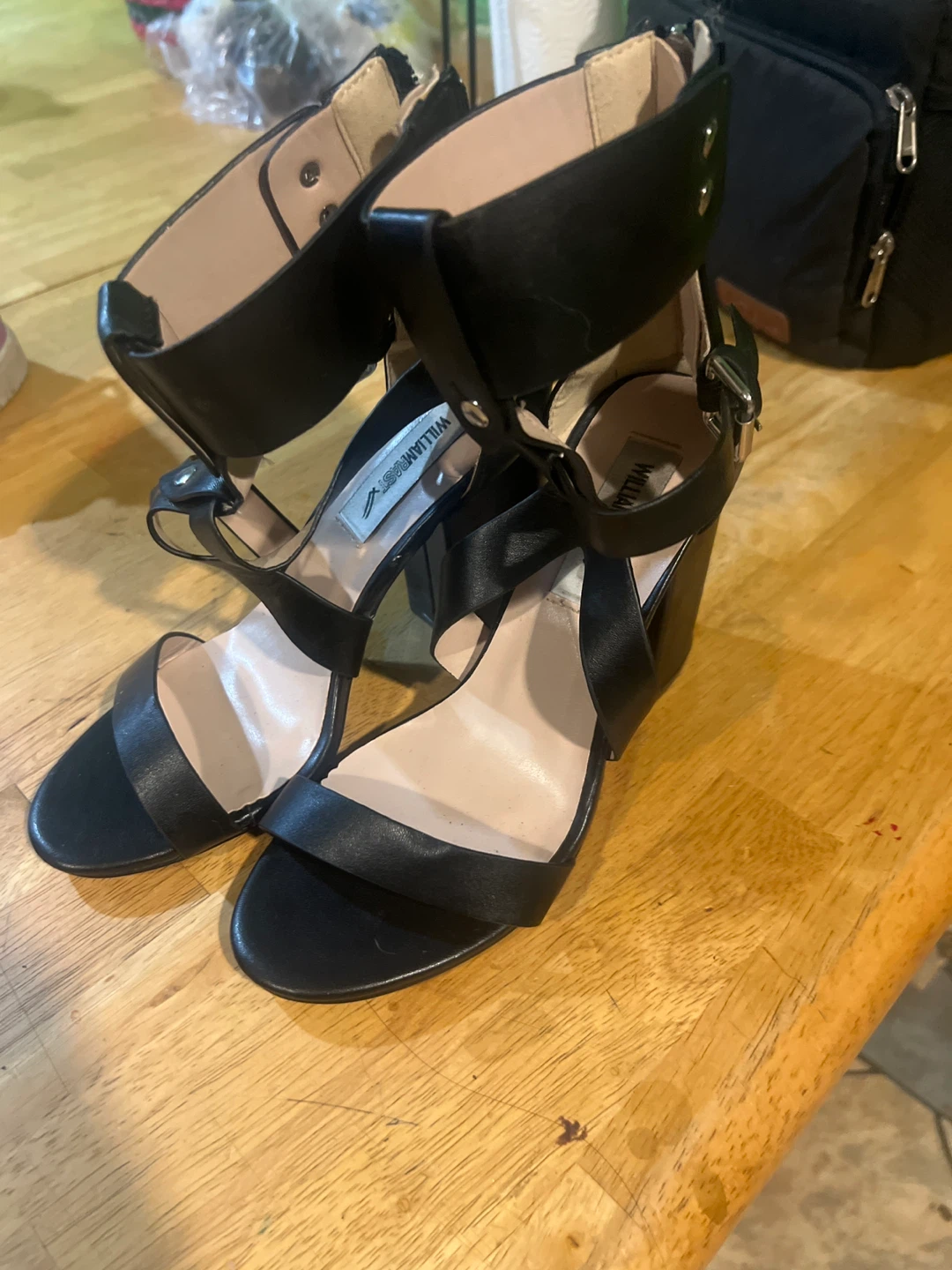 William Rast Black Strappy Heels
