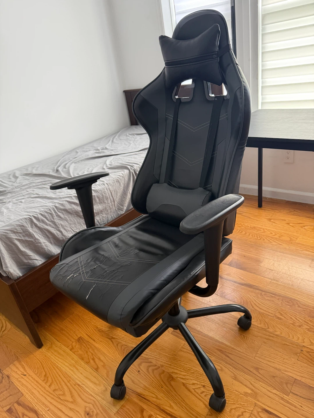 Black Gaming Chair with Lumbar Support