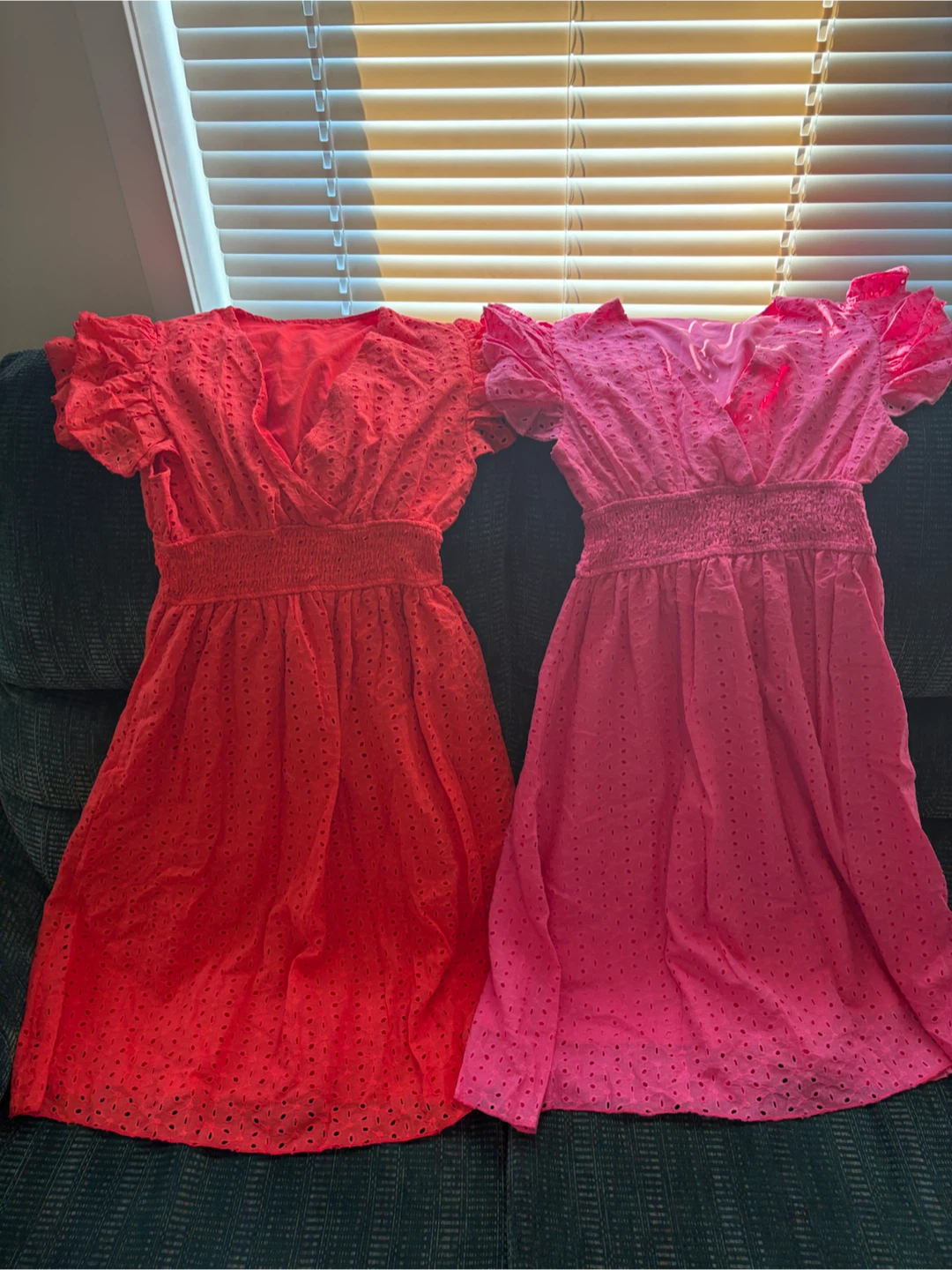New Summer V Neck,Ruffle Sleeve Casual Eyelet dress - photo 4
